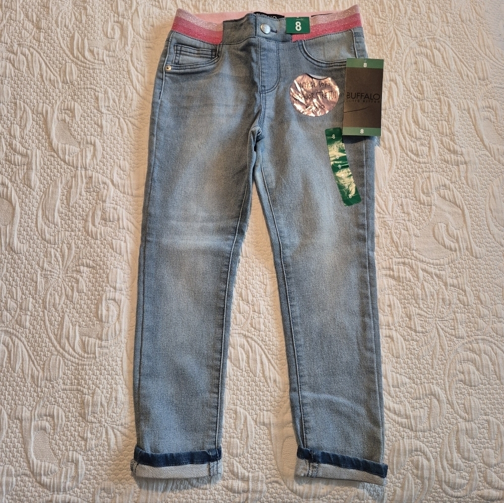 Buffalo David Bitton girls 8  cropped mid rise comfort stretch waist, NWT